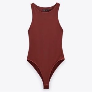 Burgundy Zara halterneck bodysuit